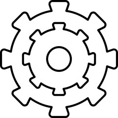 Flat style Cogwheel icon in line art.