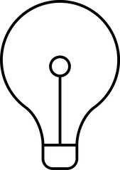 Line art illustration of Light bulb icon.