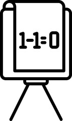 1-1 on Canvas Board for Math Education Line Art Icon.