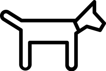 Line art illustration of Dog icon.