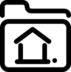 Property File Folder icon in black thin line art.