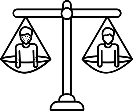 People Justice Icon In Line Art.