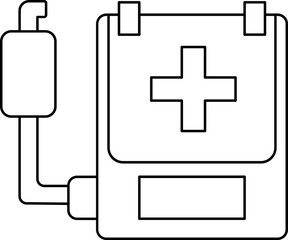 Fototapeta premium Disinfectant Canister or Antibacterial Pressure Sprayer Icon in Black Line Art.