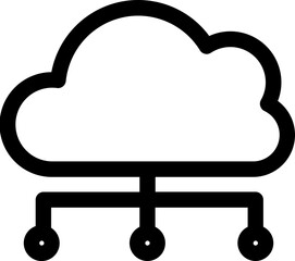 Cloud Computing icon in thin line art.