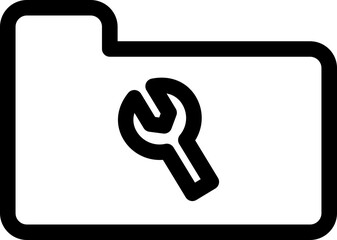 Line art File Folder Setting icon in flat style.