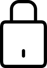 Line art Lock or Padlock icon in flat style.