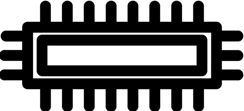 recommend clip art: Microchip icon in thin line art.