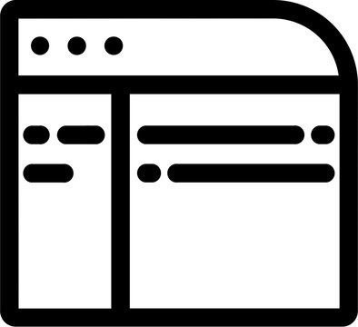 recommend clip art: Line art Web page icon in flat style.