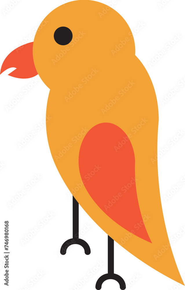 Canvas Prints Vector illustration of Orange parrot icon.