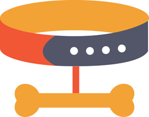 Dog collar belt icon in flat style.