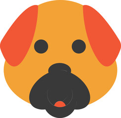 Flat style Dog face icon or symbol.