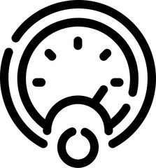 Gauge Meter Line Art Icon in Flat Style.