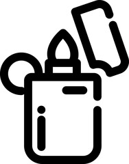 Flat Style Lighter Icon in Line Art.
