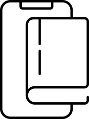Thin line art illustration of Book on smartphone icon.