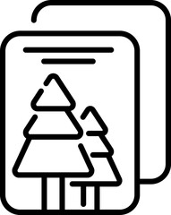 Christmas cards icon in line art.