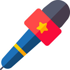 Colorful microphone icon in flat style.