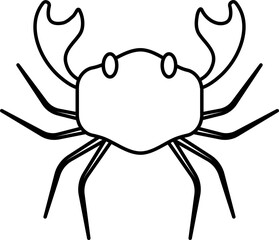 Thin line art Crab icon on White background.