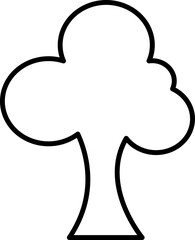 Black line art illustration of Tree icon.