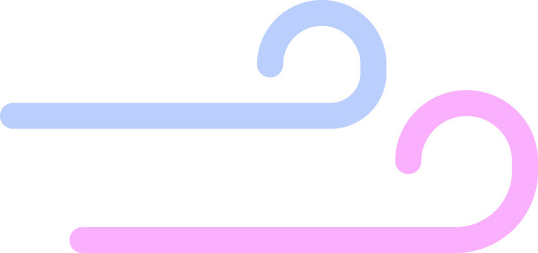 Wind Icon or Symbol in Blue And Pink Color.