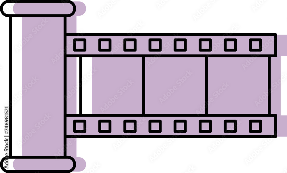 Poster Camera or Film Roll Icon in Flat Style.