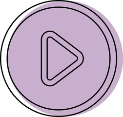 Play Button Icon in Purple Color.