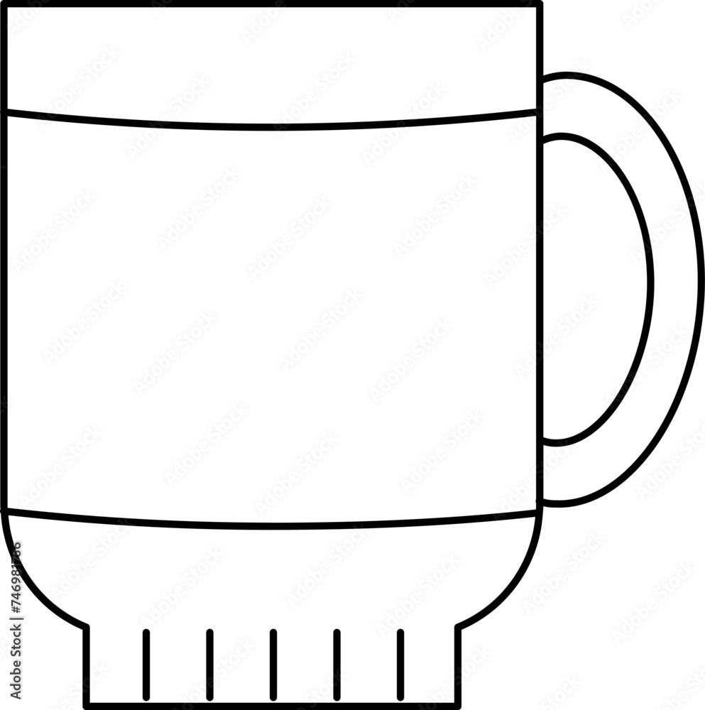 Canvas Prints Illustration of Cup Icon in Thin Line Art.