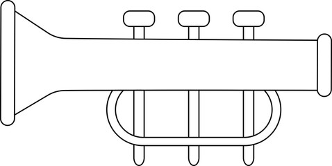 Vector Illustration of Trumpet Icon In Flat Style.