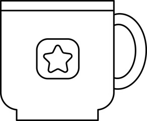 Isolated of Cup Icon in Thin Line Art.