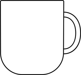 Fototapeta premium Isolated Cup Icon in Thin Line Art.