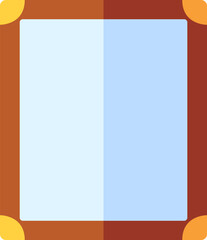 Empty Photo Frame icon in blue and brown color.
