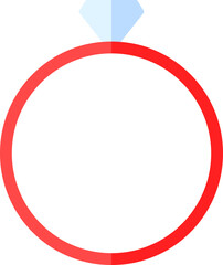 Diamond Ring icon in red and blue color.