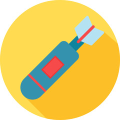Illustration of Missile icon in flat style.
