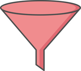 Filter or Funnel icon in red color.