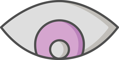Eye or View icon in purple and gray color.