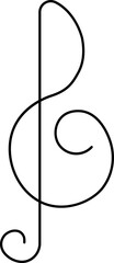 Treble Icon Or Symbol In Black Outline.