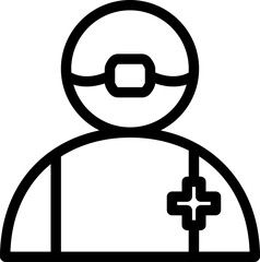 Line art illustration of Surgeon doctor icon.