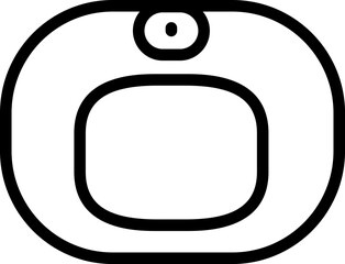 Weight machine icon in black line art.