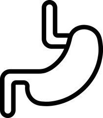 Line art Stomach icon in flat style.