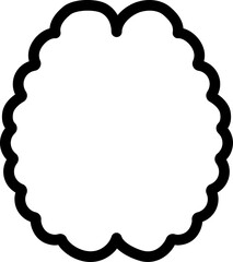 Black line art illustration of Brain icon.