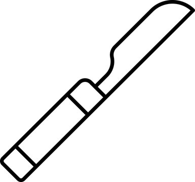 recommend clip art: Black line art illustration of Surgery knife icon.