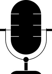 Microphone Icon In Black And White Color.