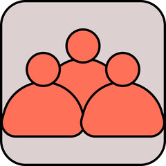 Orange Group or Team icon on gray square background.