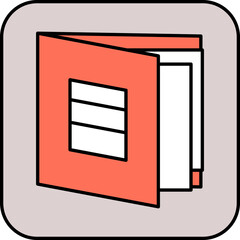 Illustration of Open file folder icon in orange and white color.