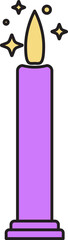 Illuminate Candle Icon In Purple Color.