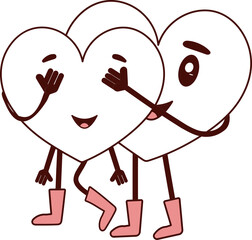 Vector Illustration Of Cartoon Heart Closing To Lover Eyes.
