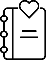 Illustration of Love dairy icon in line art.