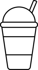 Flat Style Disposal Cup Icon In Line Art.