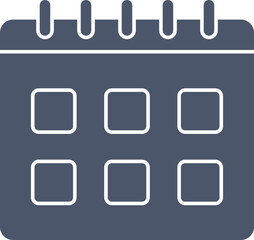 Illustration Of Calendar Icon In Blue And White Color.