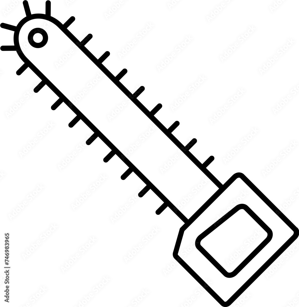 Canvas Prints Line art Chainsaw icon in flat style.