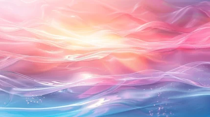 Gordijnen A harmonious blend of pastel gradients adorns this soft pop-art wallpaper © Lerson